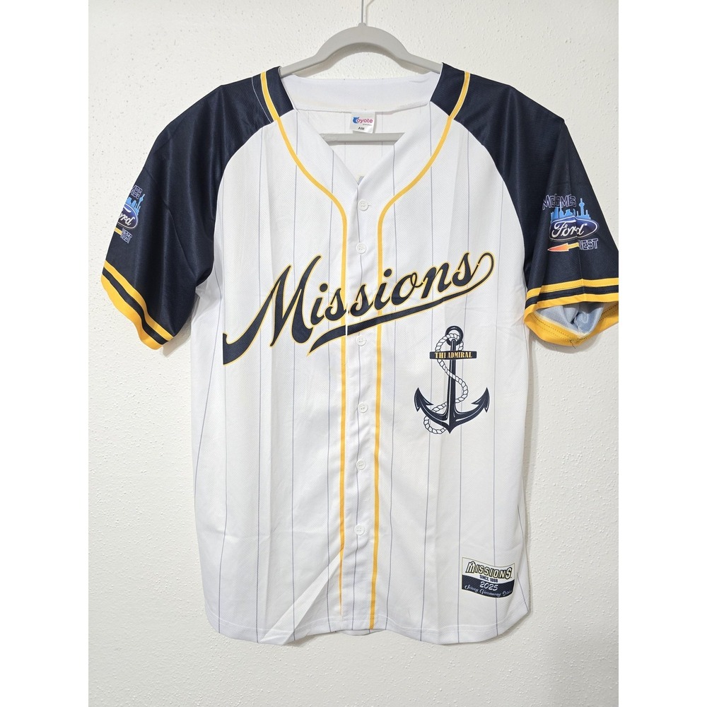San Antonio Missions Jersey Mens Medium White MILB Baseball Robinson 50 Coyote